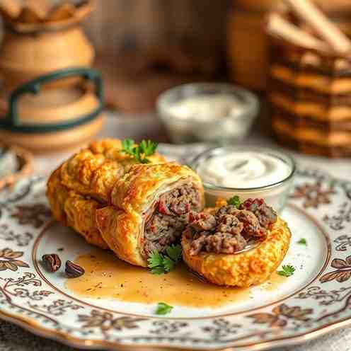 Stuffed Lamb Mumbar - Easy Egyptian Recipe & Crispy